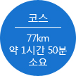 코스 77km 약 1시간 50분 소요